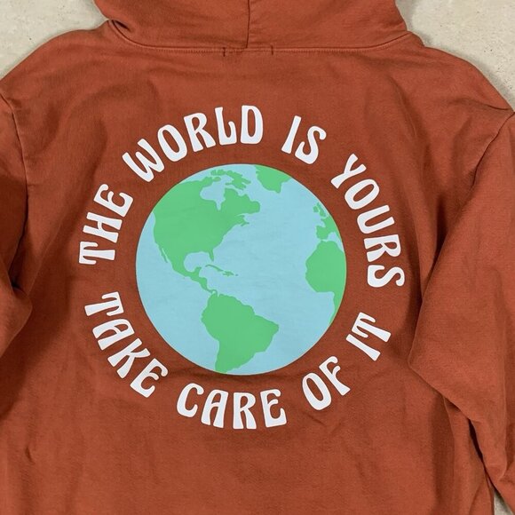 Talentless Rust Red Pullover Graphic Logo Hoodie Large Unisex - Picture 7 of 7